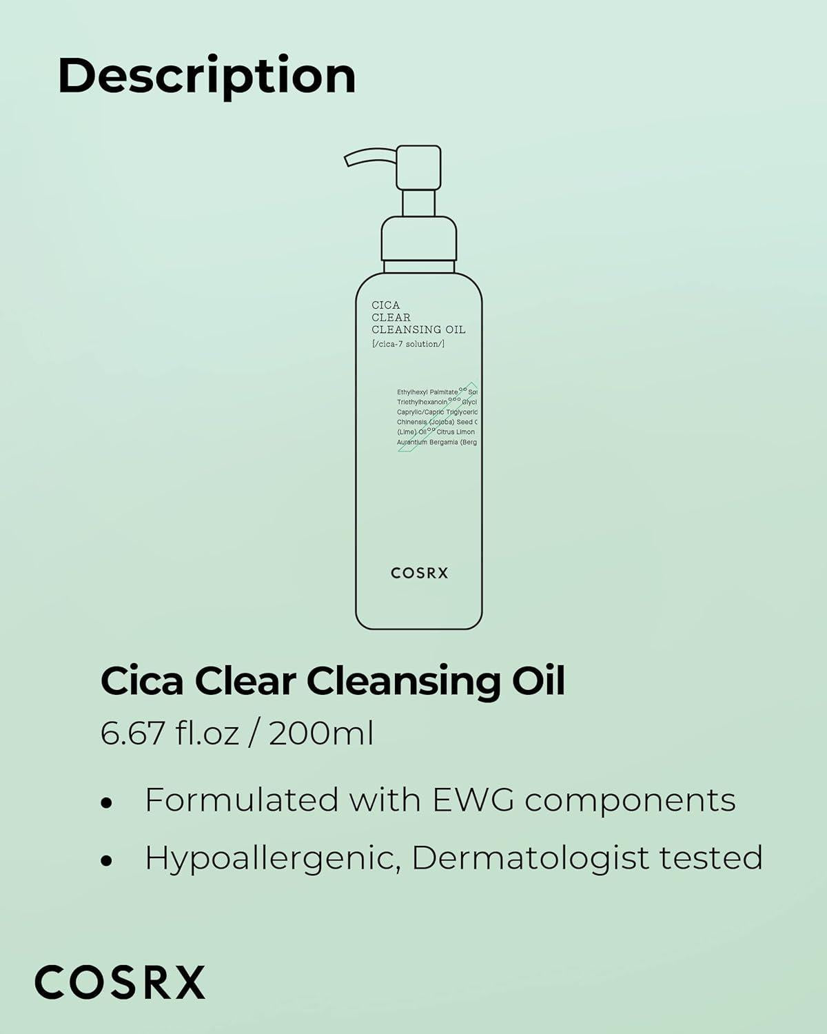 [Cosrx] PURE FIT CICA CLEAR CLEANSING OIL 200ML